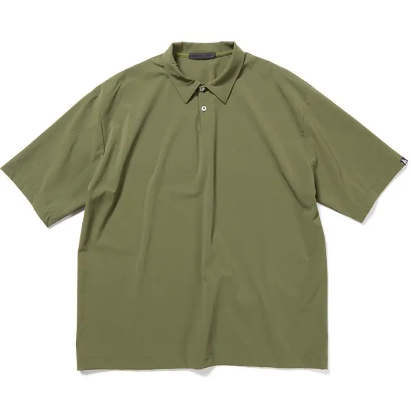 SOPHNET.  |Button-down Nylon Plain Short Sleeves Logo Polos