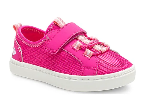 Sperry Little Girls-Abyss Hook & Loop Washable Sneaker- Hot Pink