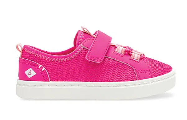 Sperry Little Girls-Abyss Hook & Loop Washable Sneaker- Hot Pink