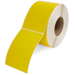 Stock Forms Direct Thermal Labels Permanent Adhesive Non-Perforated 100x150mm Yellow Roll 1000