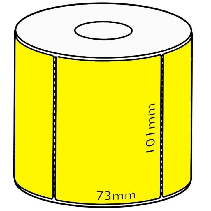 Stock Forms Direct Thermal Labels Permanent Adhesive Non-Perforated 101x73mm Yellow Roll 2000