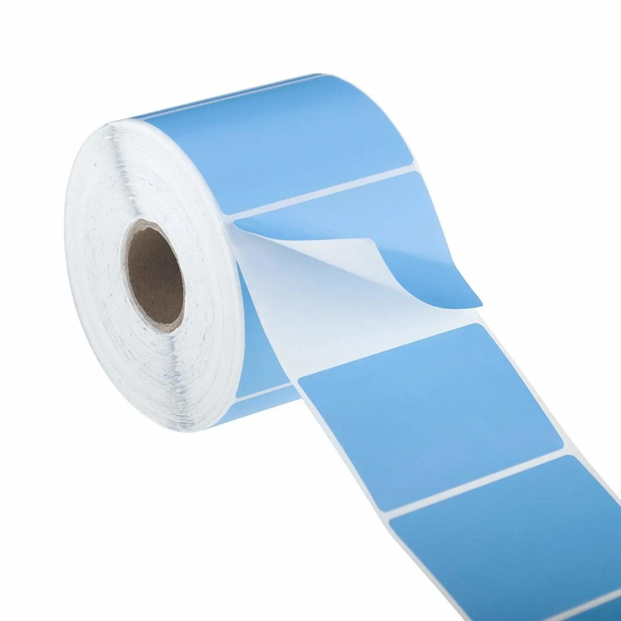 Stock Forms Direct Thermal Labels Permanent Adhesive Perforated 100x100mm Blue Roll 1000