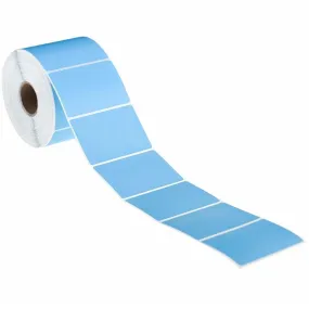 Stock Forms Direct Thermal Labels Permanent Adhesive Perforated 100x100mm Blue Roll 1000