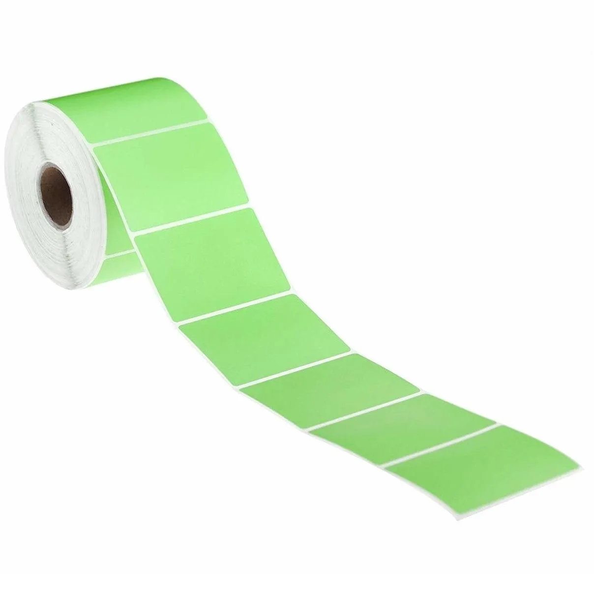 Stock Forms Direct Thermal Labels Permanent Adhesive Perforated 100x100mm Green Roll 1000