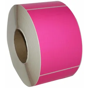 Stock Forms Direct Thermal Labels Permanent Adhesive Perforated 100x100mm Pink Roll 1000