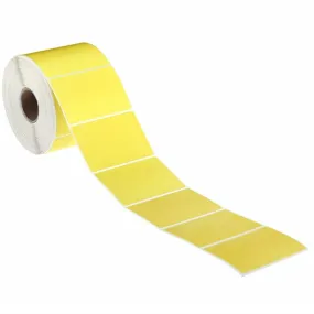 Stock Forms Direct Thermal Labels Permanent Adhesive Perforated 100x100mm Yellow Roll 1000