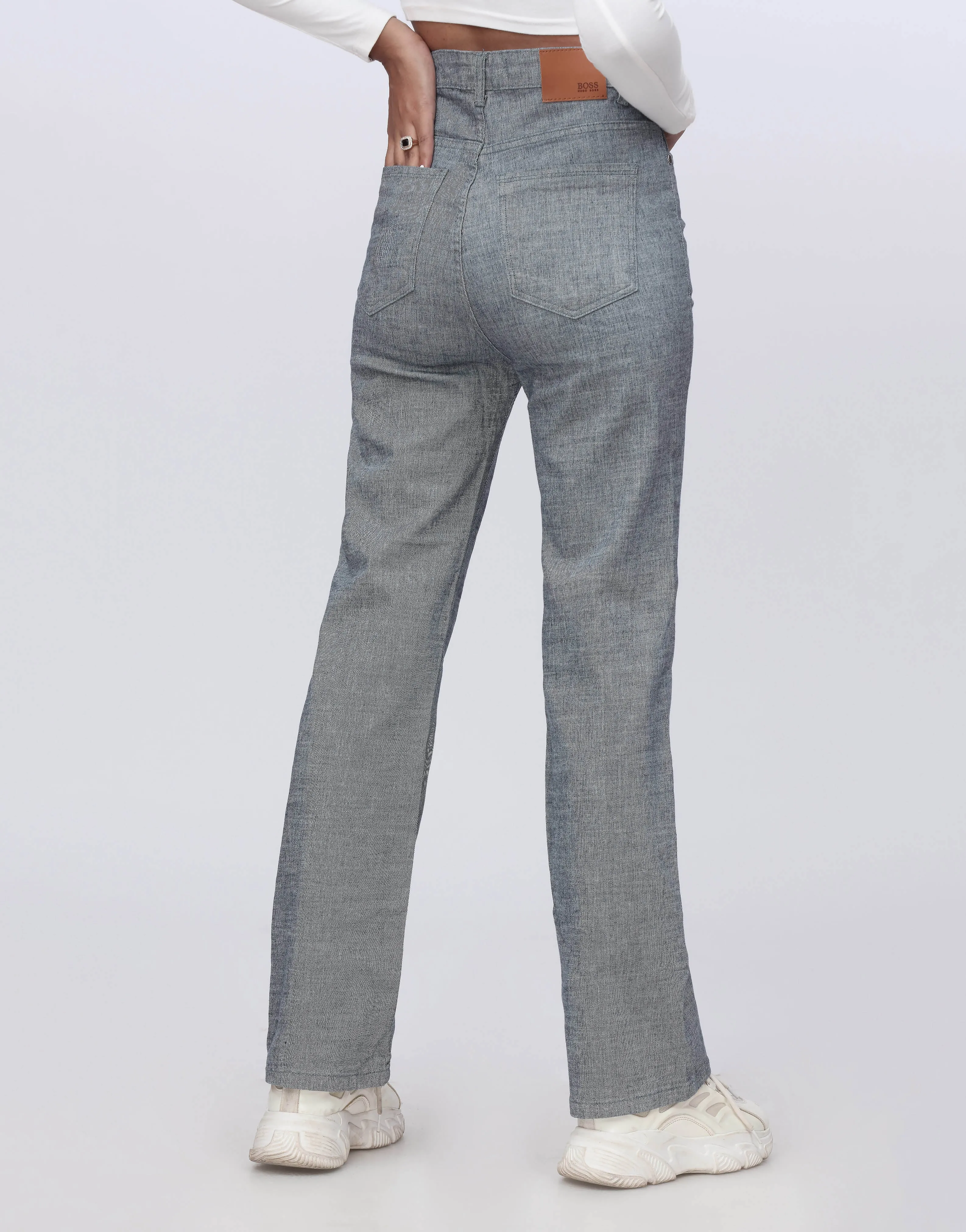 Straight Leg Jeans Grey Wash