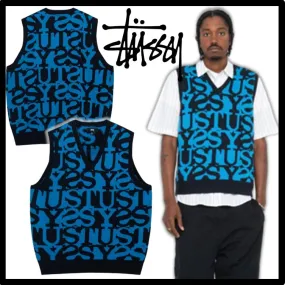 STUSSY  |Street Style Logo Skater Style Vests & Gillets