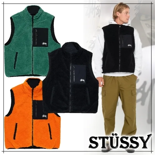 STUSSY  |Unisex Street Style Skater Style Vests & Gillets