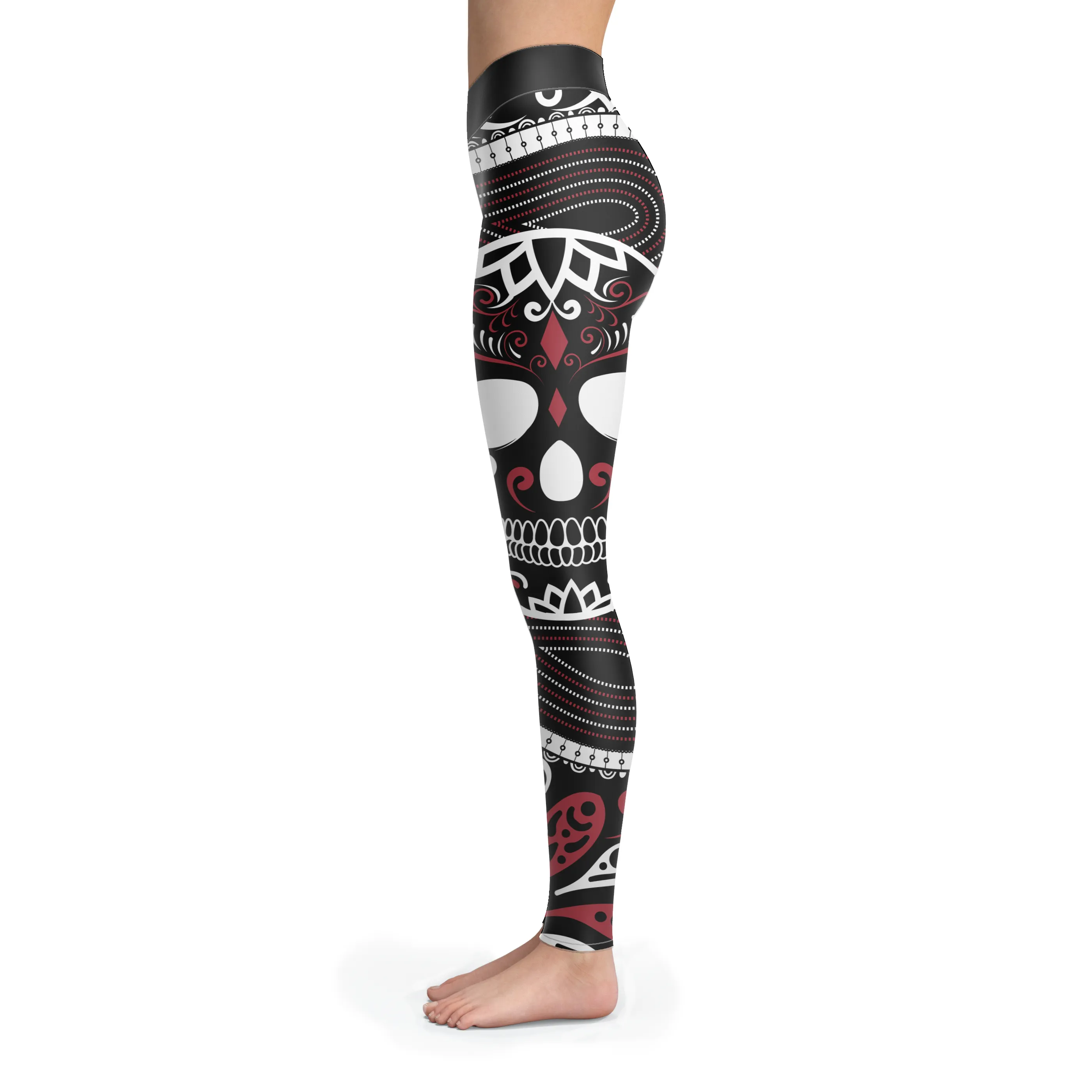 Sugar Skull Leggings Ornamental Skull