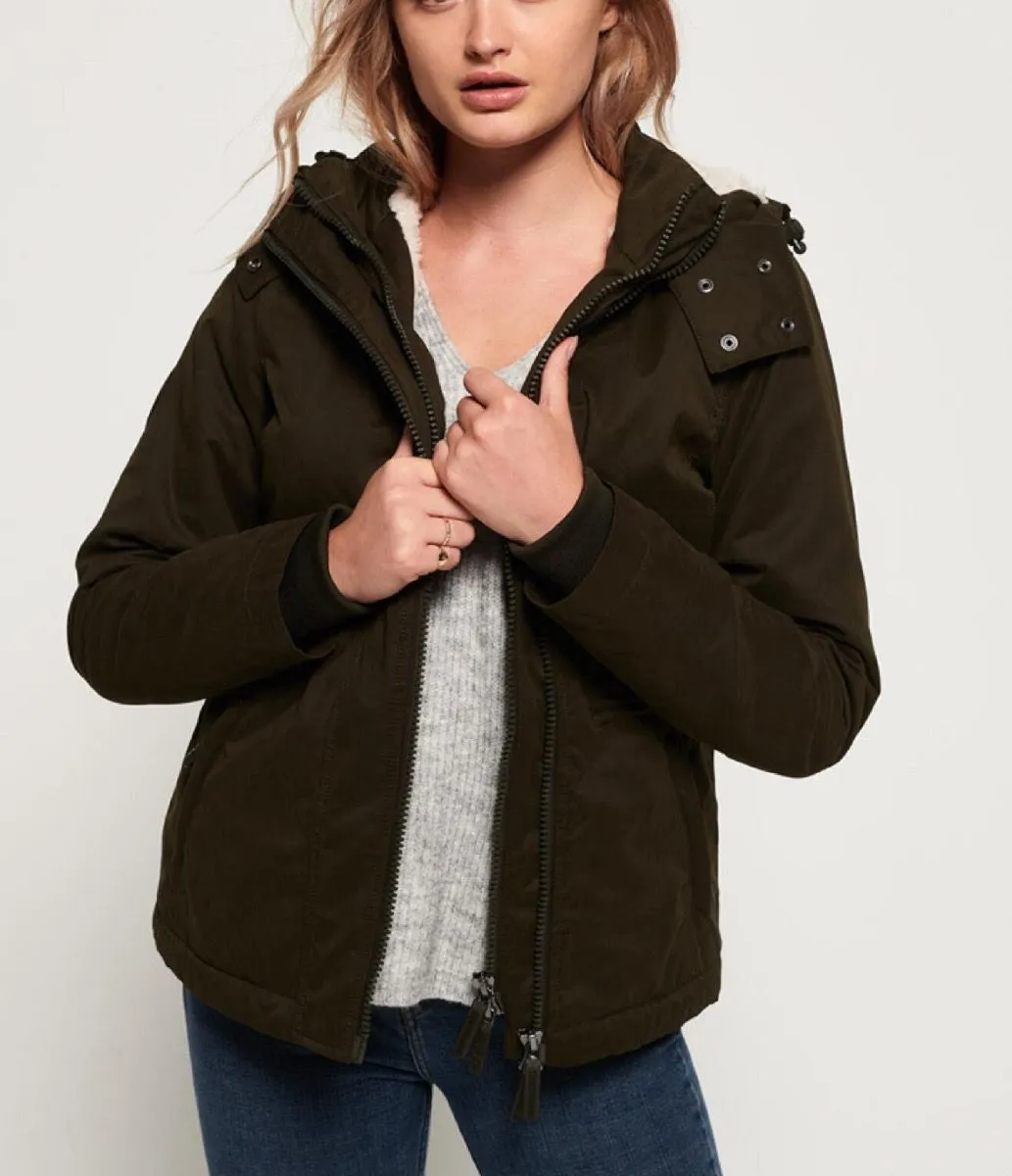 Superdry Womens Snorkle Microfibre Wind Jacket Army