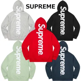 Supreme  |Unisex Street Style Plain Logo Skater Style Hoodies