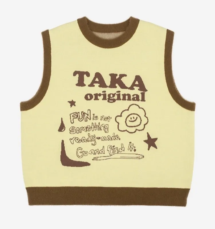 TAKA ORIGINAL  |Unisex Sleeveless Street Style V-Neck Logo Vests & Gillets