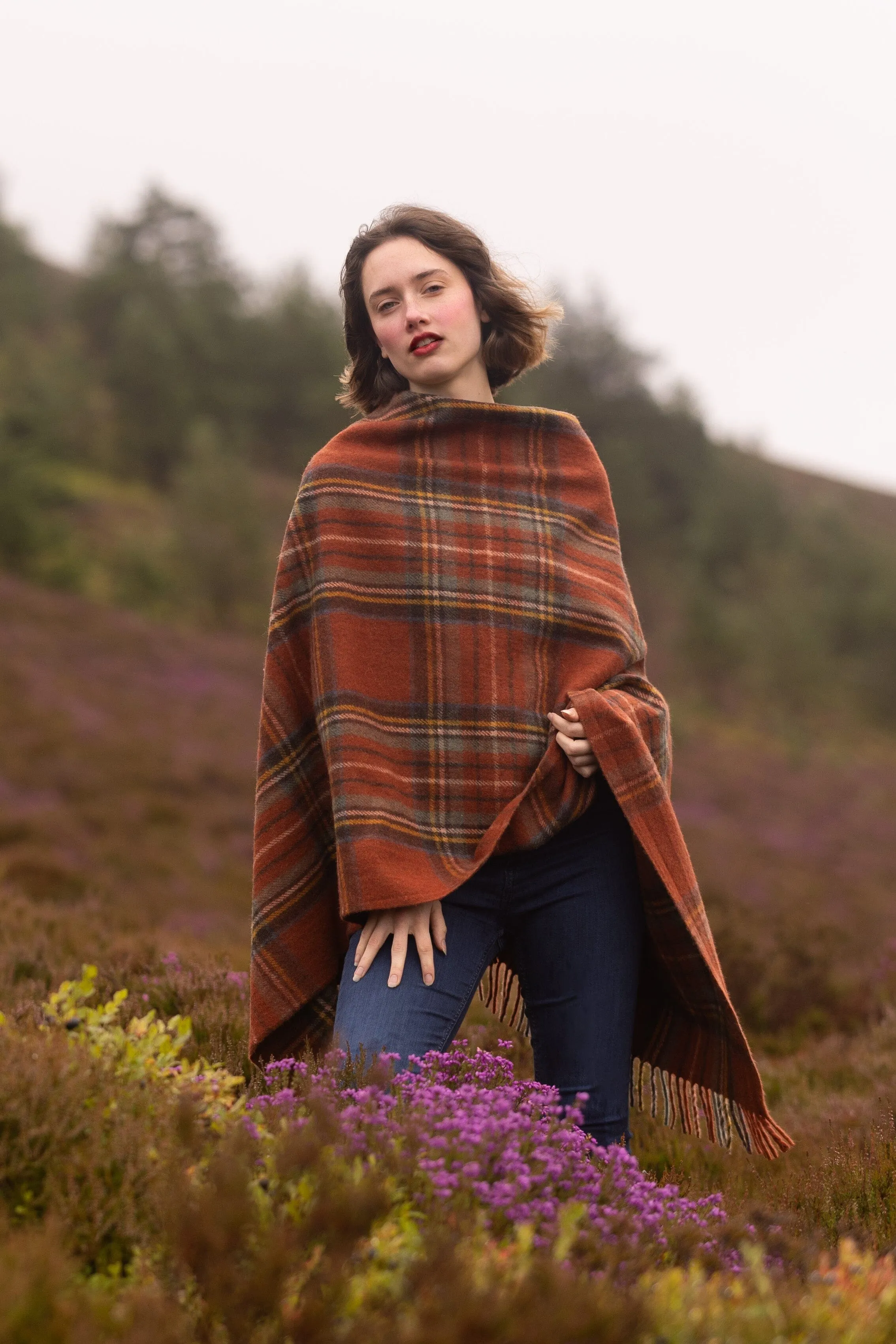 Tartan Poncho | Extra Warmth (Auld Royal Stewart)