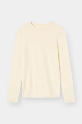 THE LONG SLEEVE SILK CREW - ECO WHITE