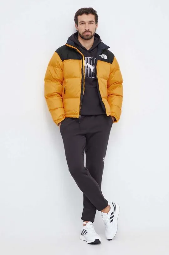 The North Face down jacket men's yellow color