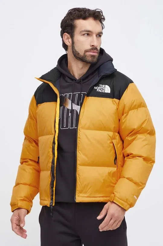 The North Face down jacket men's yellow color