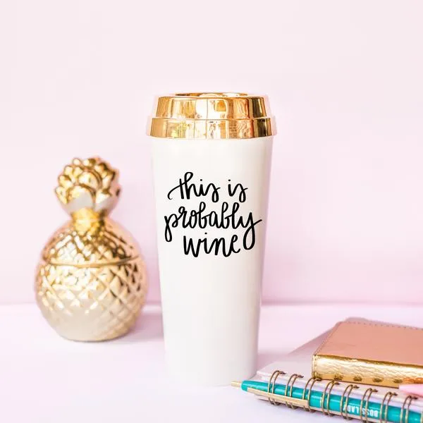 This Is Probably Wine travel mug