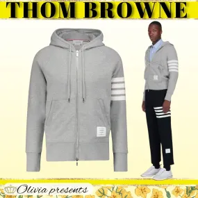 THOM BROWNE  |Stripes Sweat Street Style Long Sleeves Plain Cotton Logo