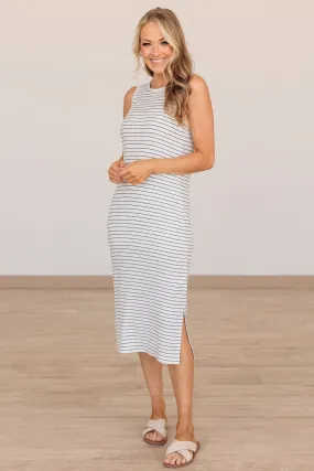 Thread & Supply Seaside Views Striped Dress- Ivory