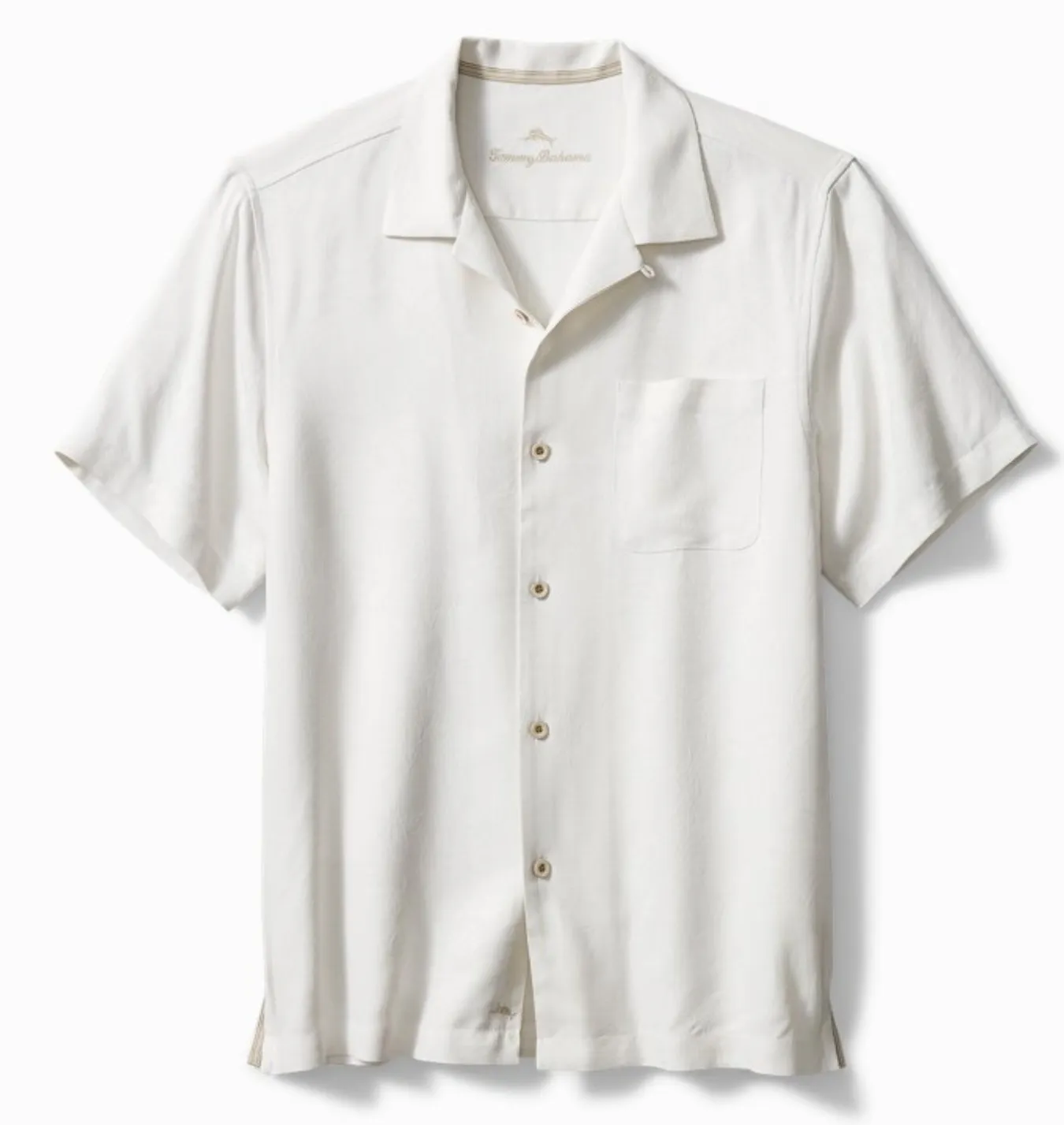 Tommy Bahama  |Button-down Silk Plain Short Sleeves Logo Shirts