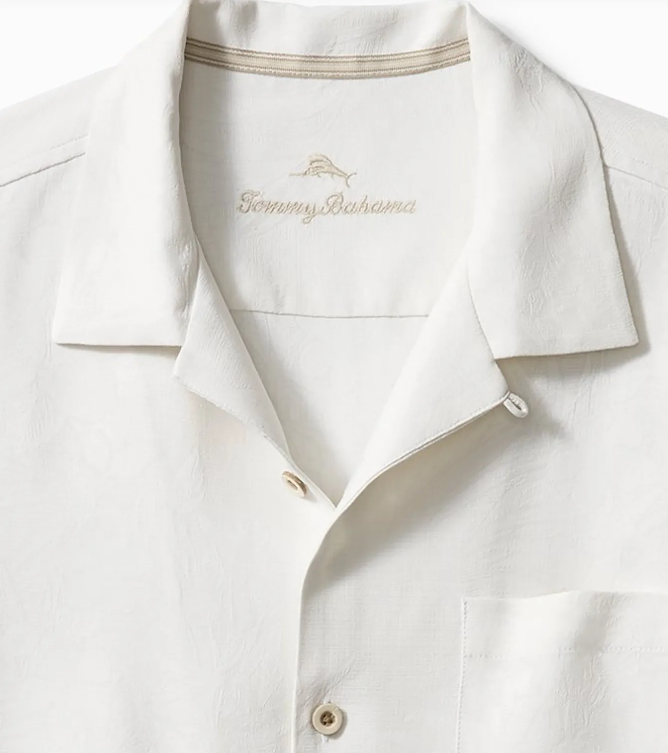 Tommy Bahama  |Button-down Silk Plain Short Sleeves Logo Shirts