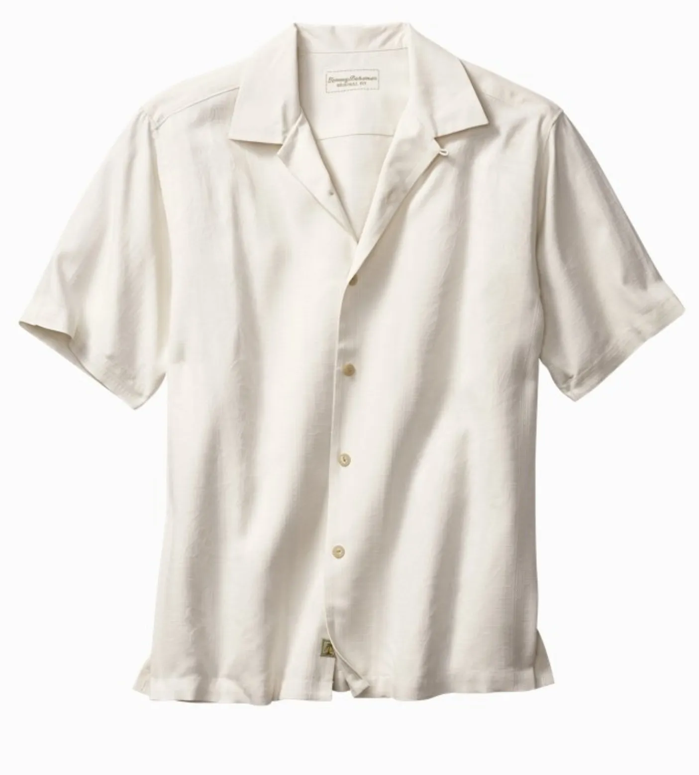 Tommy Bahama  |Button-down Tropical Patterns Silk Short Sleeves Logo Shirts