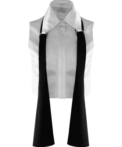 Vestiaire D'un Oiseau Libre Women's Black / White Open-Back Scarf Shirt