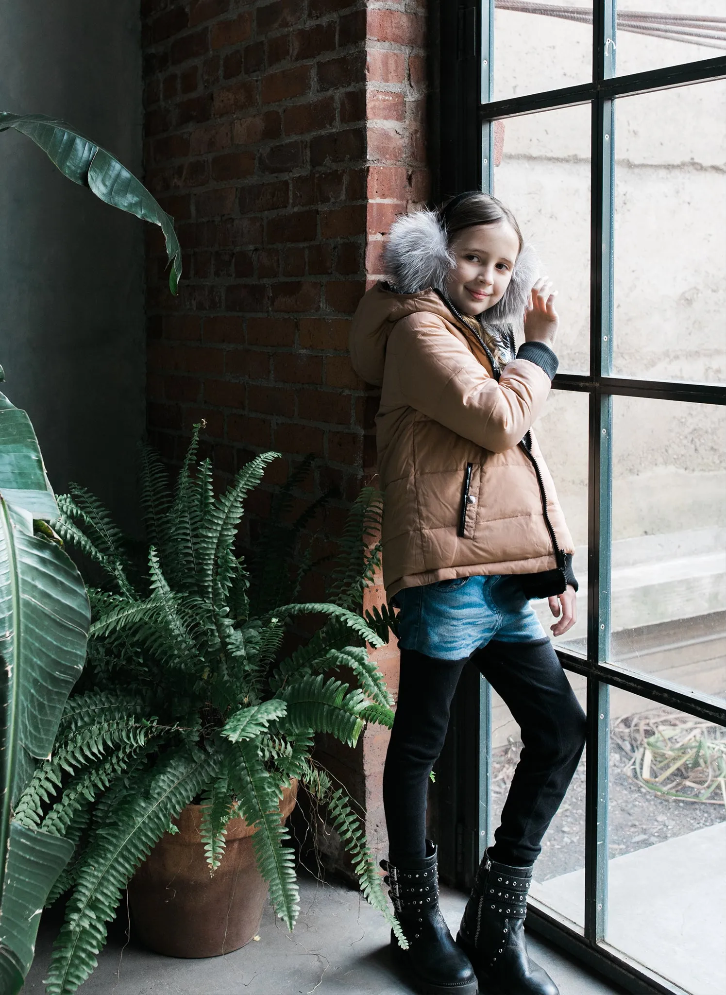 Vierra Rose Kalea Reversible Puffer in Camel/Black