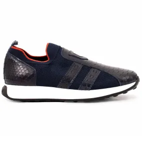 Vinci Leather The Aslan Knitted Sneaker Navy