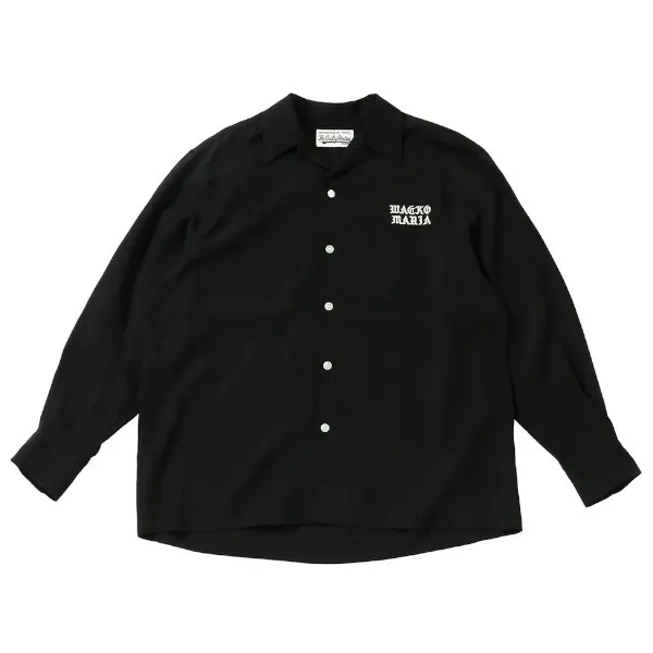 WACKO MARIA  |Button-down Long Sleeves Plain Logo Shirts