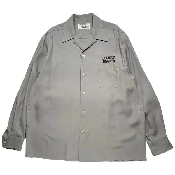 WACKO MARIA  |Button-down Long Sleeves Plain Logo Shirts