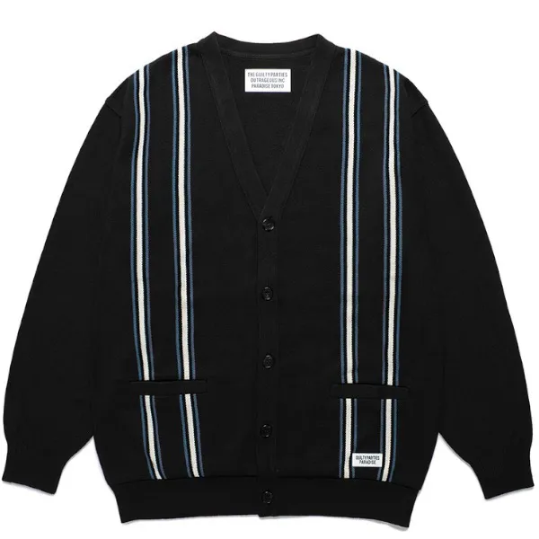 WACKO MARIA  |Button-down Stripes Cotton Logo Cardigans