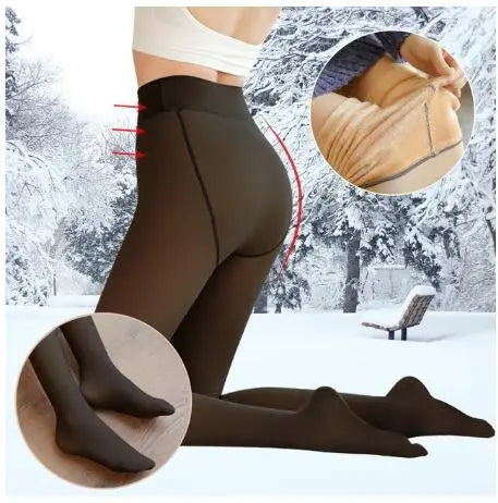 Winter Warm Leggings Women Slim Translucent