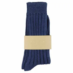 Women Crew Socks - Indigo Dyed