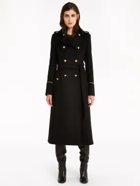 Women Wool Blend Coat Wide Lapel Double Breasted Plain Classic Fall Winter Outerwear