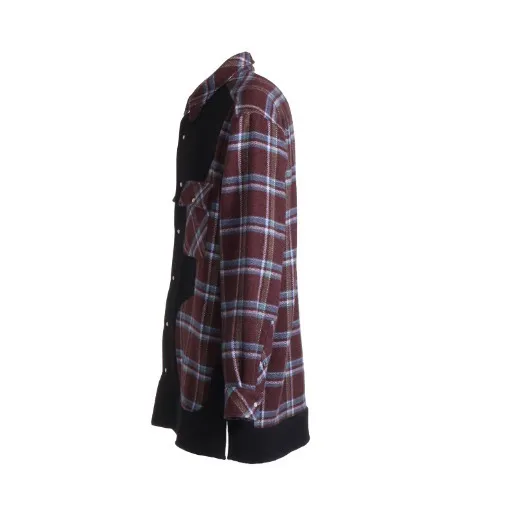 Yohji Yamamoto  |Button-down Tartan Unisex Cashmere Long Sleeves Designers