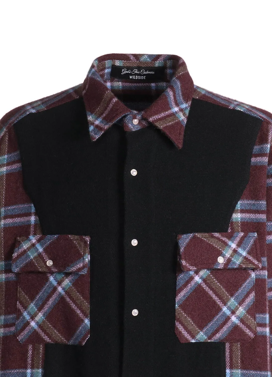 Yohji Yamamoto  |Button-down Tartan Unisex Cashmere Long Sleeves Designers