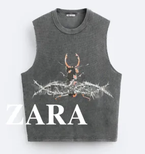 ZARA  |Sleeveless Street Style Logo Vests & Gillets